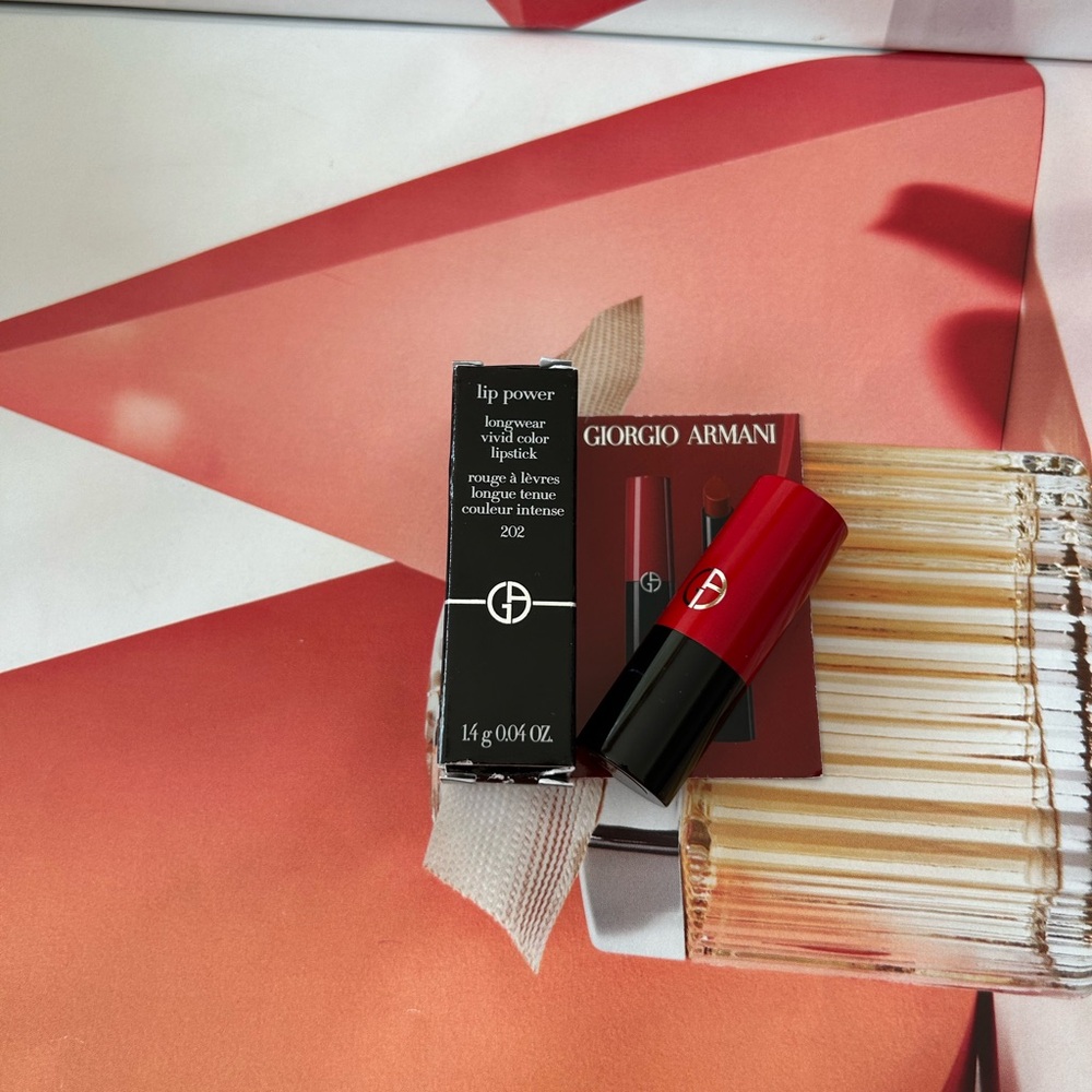 NWT Giorgio Armani Lip Power Longwear Vivid Color Lipstick - Grazia 1.4 g